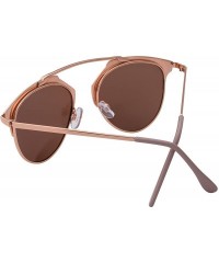 Aviator Retro Semi Reflected Pilot Sunglasses (Polarized - Lightweight) - Pantos Mirrored Shades 86595 - CZ12G42DJWP $9.62