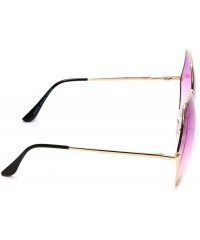 Oversized Oversized Women's Sunglasses Hexagon Geometric Gold Metal Frame - Purple - CV18EWANLXT $9.88