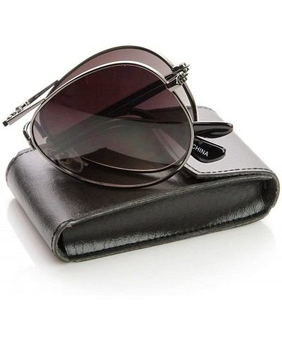 Aviator Limited Edition Folding Pocket Aviator Sunglasses + Case - Silver Lavender - C611G13WSQL $20.94
