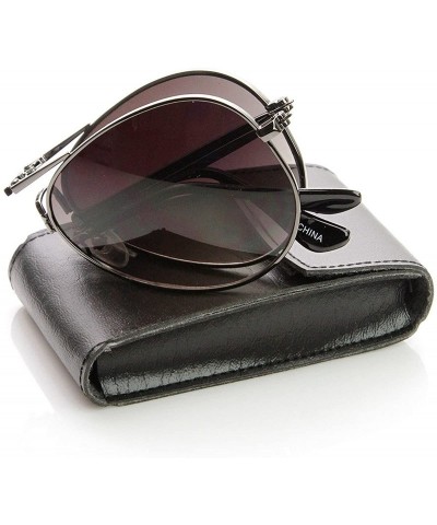 Aviator Limited Edition Folding Pocket Aviator Sunglasses + Case - Silver Lavender - C611G13WSQL $11.19