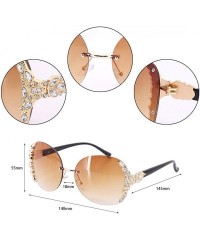 Square Sparkling Crystal Sunglasses UV Protection Rhinestone Sunglasses - Gold Frame Gradient Tawny Lens - CY199L24Y64 $28.34