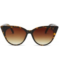 Rectangular Unisex Vintage Translucent Tint Cat Eye Plastic Lenses Sunglasses - Brown - CW18NLS3OI4 $11.68