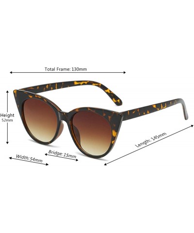 Rectangular Unisex Vintage Translucent Tint Cat Eye Plastic Lenses Sunglasses - Brown - CW18NLS3OI4 $11.68