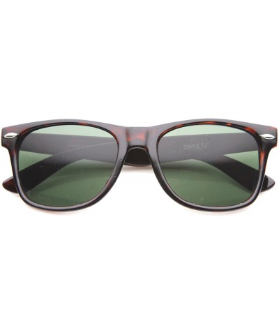 Wayfarer Classic Eyewear Iconic 80's Retro Large Horn Rimmed Sunglasses 54mm - Tortoise / Green - C612IGK2GG3 $12.26