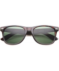 Wayfarer Classic Eyewear Iconic 80's Retro Large Horn Rimmed Sunglasses 54mm - Tortoise / Green - C612IGK2GG3 $18.51