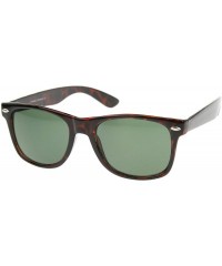 Wayfarer Classic Eyewear Iconic 80's Retro Large Horn Rimmed Sunglasses 54mm - Tortoise / Green - C612IGK2GG3 $18.51