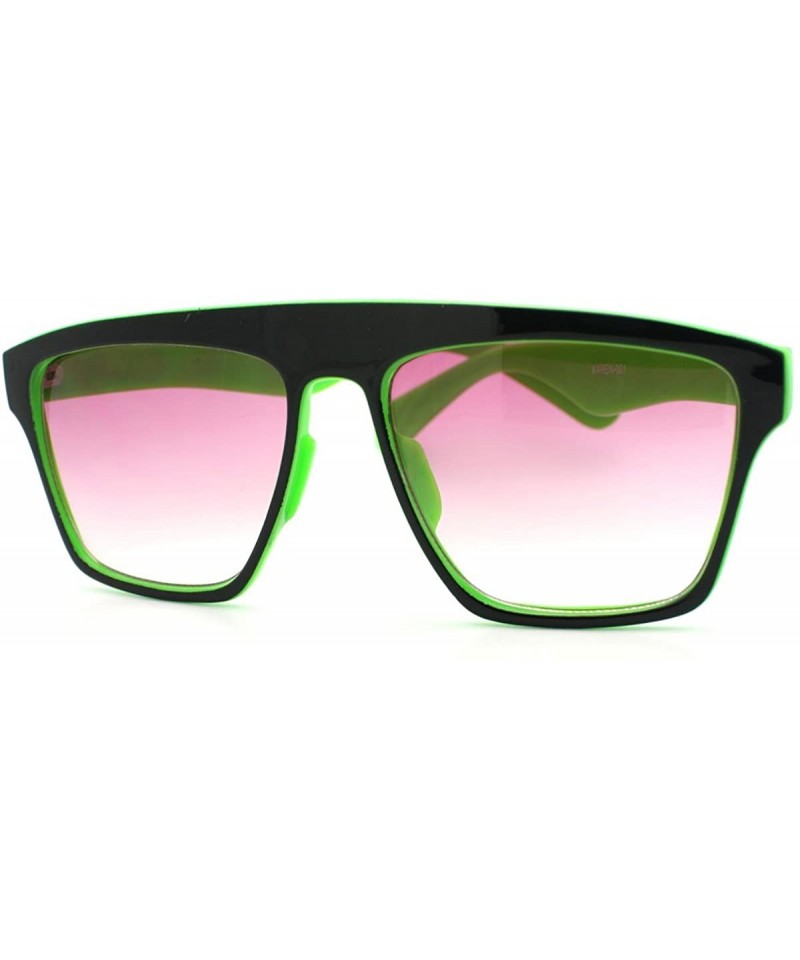 Square New Unisex Sunglasses Square Arched Top Robot Frame 2-Tone Colors - Black/Green - C111CB4O4J3 $10.84