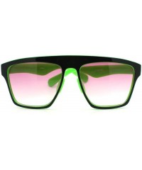 Square New Unisex Sunglasses Square Arched Top Robot Frame 2-Tone Colors - Black/Green - C111CB4O4J3 $10.84