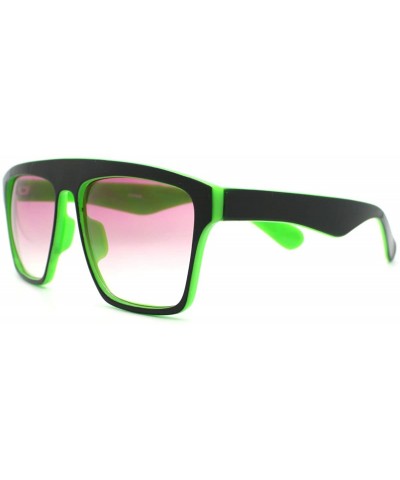 Square New Unisex Sunglasses Square Arched Top Robot Frame 2-Tone Colors - Black/Green - C111CB4O4J3 $10.84