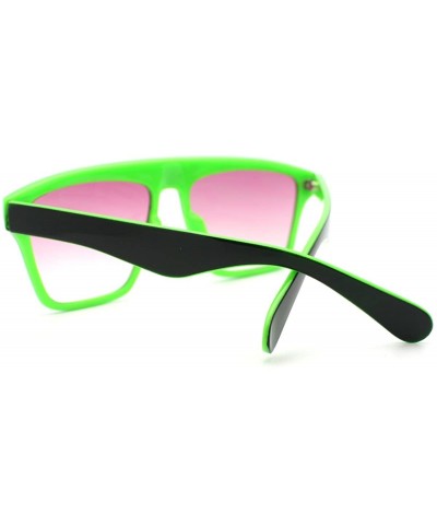 Square New Unisex Sunglasses Square Arched Top Robot Frame 2-Tone Colors - Black/Green - C111CB4O4J3 $10.84