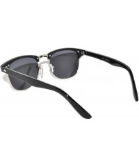 Wayfarer Classic Half Frame Horned Rim Sunglasses Colorful Lens Retro Stylish - 1 Black-silver Smoke - CU11NO0YOLL $11.67