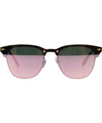 Rimless Designer Fashion Sunglasses Trendy Rims Behind Lens Style UV 400 - Gold (Pink Mirror) - C8189STU8DI $8.78