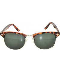 Semi-rimless Vintage designer Half Frame Rim Glass Green Lens Leopard Frame - C311LGQFFS1 $8.35