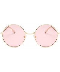 Aviator Small Round Sunglasses Women Famous Vintage Sun Glasses Female Retro Personality Metal Eyewear Style - Goldyellow - C...