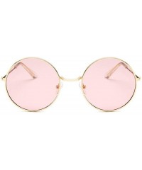 Aviator Small Round Sunglasses Women Famous Vintage Sun Glasses Female Retro Personality Metal Eyewear Style - Goldyellow - C...