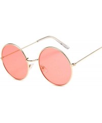 Aviator Small Round Sunglasses Women Famous Vintage Sun Glasses Female Retro Personality Metal Eyewear Style - Goldyellow - C...