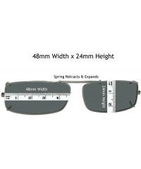 Rectangular Extra Skinny Rectangle Shape Polarized Clip on Sunglasses - Pewter Frame-polarized Gray Lens - CU180TZ6T4E $12.43