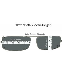 Rectangular Extra Skinny Rectangle Shape Polarized Clip on Sunglasses - Pewter Frame-polarized Gray Lens - CU180TZ6T4E $12.43