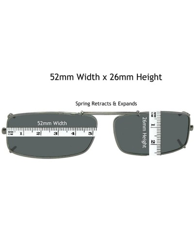 Rectangular Extra Skinny Rectangle Shape Polarized Clip on Sunglasses - Pewter Frame-polarized Gray Lens - CU180TZ6T4E $12.43