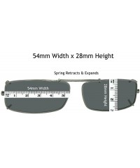 Rectangular Extra Skinny Rectangle Shape Polarized Clip on Sunglasses - Pewter Frame-polarized Gray Lens - CU180TZ6T4E $12.43