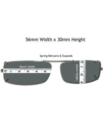 Rectangular Extra Skinny Rectangle Shape Polarized Clip on Sunglasses - Pewter Frame-polarized Gray Lens - CU180TZ6T4E $31.91