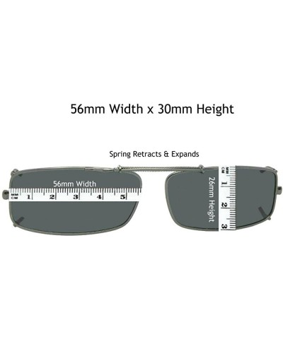 Rectangular Extra Skinny Rectangle Shape Polarized Clip on Sunglasses - Pewter Frame-polarized Gray Lens - CU180TZ6T4E $12.43