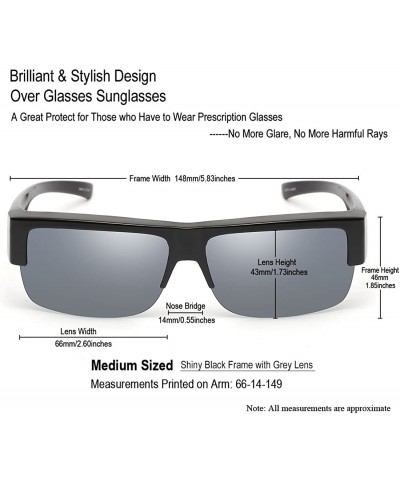 Square Over Glasses Sunglasses Polarized Lens for Women Men Semi Rimless Frame - CY18CHUME4N $29.89