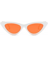 Cat Eye Retro Triangle Cat-eye Sunglasses for Women - Wiht Small Frame - White-red - CX196EQ0WTL $11.36