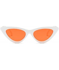 Cat Eye Retro Triangle Cat-eye Sunglasses for Women - Wiht Small Frame - White-red - CX196EQ0WTL $11.36