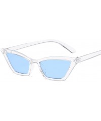 Cat Eye Women Fashion CAT Eye Sunglasses Retro Small Frame UV400 Eyewear Vintage - Transparent&blue - CU18O4UDR3Z $12.69