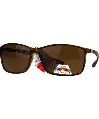 Rectangular TAC Polarized Lens Sunglasses Mens Thin Light Weight Rectangular Frame - Tortoise (Brown) - CU188Y537O7 $11.19