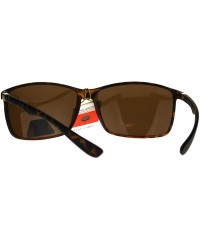 Rectangular TAC Polarized Lens Sunglasses Mens Thin Light Weight Rectangular Frame - Tortoise (Brown) - CU188Y537O7 $11.19