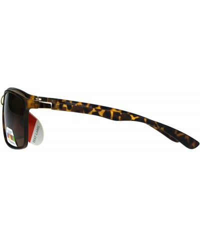 Rectangular TAC Polarized Lens Sunglasses Mens Thin Light Weight Rectangular Frame - Tortoise (Brown) - CU188Y537O7 $22.69