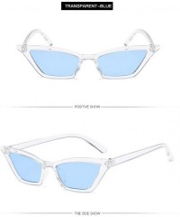 Cat Eye Women Fashion CAT Eye Sunglasses Retro Small Frame UV400 Eyewear Vintage - Transparent&blue - CU18O4UDR3Z $20.24