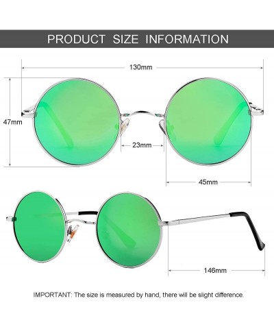 Round John Lennon Glasses - Small Round Polarized Sunglasses for Women Men Retro Circle Sun Glasses - CO192CEDSLY $12.46