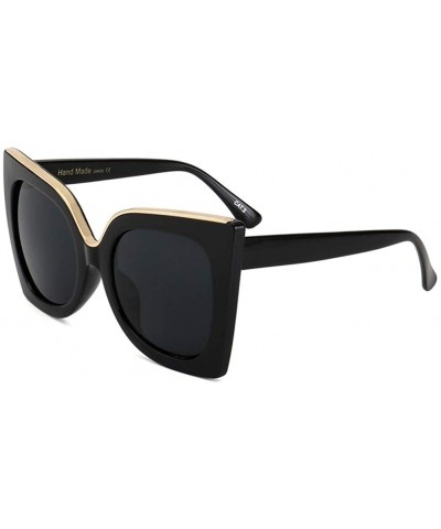 Oversized Oversized Gradient Lens Sunglasses for Women Acetate Frame Goggles UV400 - C4 Black Gray - CC198EWMHSK $26.26