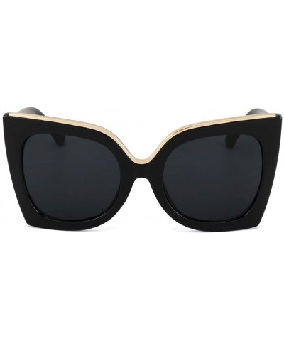 Oversized Oversized Gradient Lens Sunglasses for Women Acetate Frame Goggles UV400 - C4 Black Gray - CC198EWMHSK $14.33