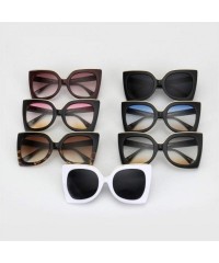 Oversized Oversized Gradient Lens Sunglasses for Women Acetate Frame Goggles UV400 - C4 Black Gray - CC198EWMHSK $14.33