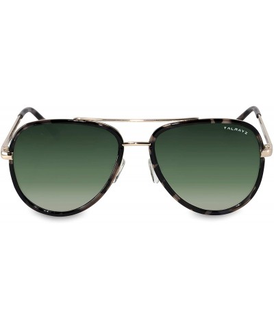 Aviator Compass - Classic and Chic Aviator Sunglasses - Tortise Inner Rim/Olive Gradient Lens - CU198KKSU74 $50.04