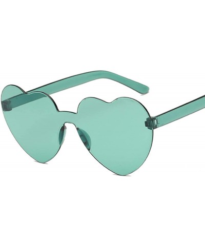 Oversized Love Heart Lens Sunglasses Women Transparent Plastic Glasses Style Sun Glasses Female - Green - CG18W0DA9L8 $18.92