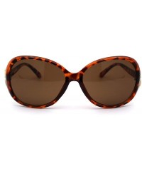 Round Classic Oversize Round Butterfly Designer Fashion Plastic Sunglasses - Tortoise Brown - CB194KSESU7 $7.49