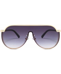 Square 2019 new fashion half frame punk unisex brand retro luxury men's driving sunglasses UV400 - Gold&double Ash - CI18T4KW...