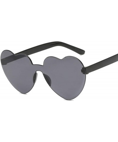 Oversized Love Heart Lens Sunglasses Women Transparent Plastic Glasses Style Sun Glasses Female - Green - CG18W0DA9L8 $39.95