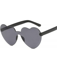 Oversized Love Heart Lens Sunglasses Women Transparent Plastic Glasses Style Sun Glasses Female - Green - CG18W0DA9L8 $39.95