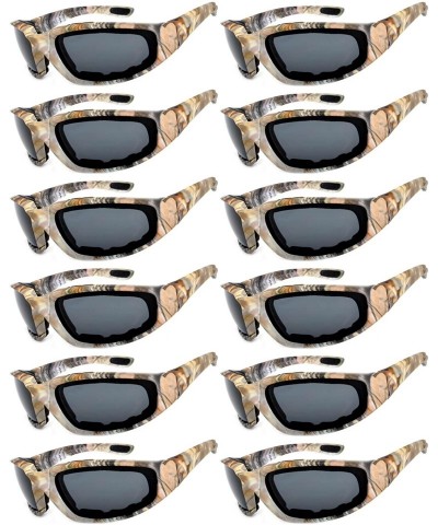 Goggle Set of 12 Pairs Motorcycle CAMO Padded Foam Sport Glasses Colored Lens - Camo2_smoke_polarized_12_pairs - C31855E96RI ...