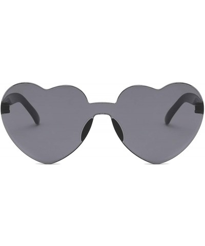 Oversized Love Heart Lens Sunglasses Women Transparent Plastic Glasses Style Sun Glasses Female - Green - CG18W0DA9L8 $39.95