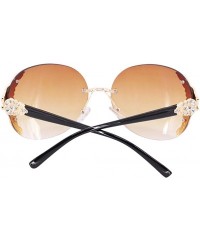 Square Sparkling Crystal Sunglasses UV Protection Rhinestone Sunglasses - Gold Frame Gradient Tawny Lens - CY199L24Y64 $27.60
