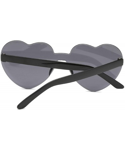 Oversized Love Heart Lens Sunglasses Women Transparent Plastic Glasses Style Sun Glasses Female - Green - CG18W0DA9L8 $39.95
