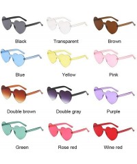 Oversized Love Heart Lens Sunglasses Women Transparent Plastic Glasses Style Sun Glasses Female - Green - CG18W0DA9L8 $39.95