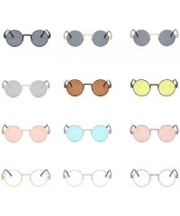 Round Womens Sunglasses Round Punk Fashion Sunglasses Small - Golden Frame+transparent Lens - CC18Q3MILCU $26.02